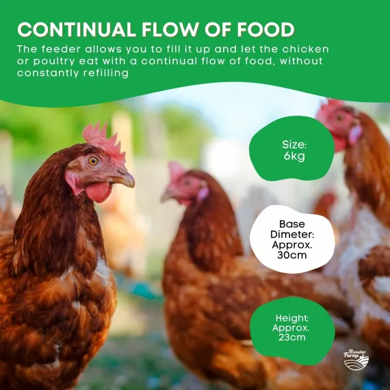 6Kg Automatic Chicken Feeder - Plastic Poultry Chook Hen Feeding Seed Bucket image: 4