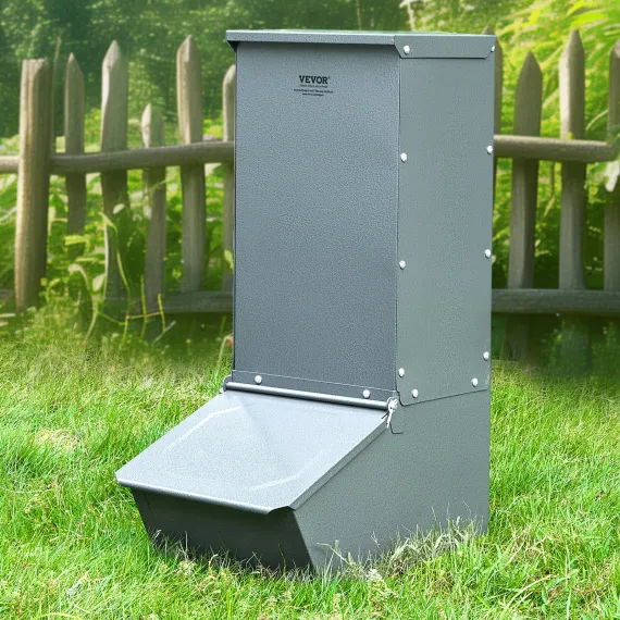 VEVOR Hog Feeder 2.2 Bushel Metal Double Door Pig Feeder Feeding up to 5 Hogs image: 7
