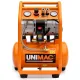 Unimac 16L Silent Oil-Free Electric Air Compressor, 116PSI Portable with Wheels and Handle, Twin Nitto Outlets for Airtools, Tyre Inflation